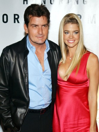 CHARLIE SHEEN AND DENISE RICHARDS GIORGIO ARMANI RECEIVING THE FIRST 'RODEO DRIVE WALK OF STYLE AWARD', RODEO DRIVE, BEVERLY HILLS, CALIFORNIA, AMERICA - SEPTEMBER 09, 2003 
